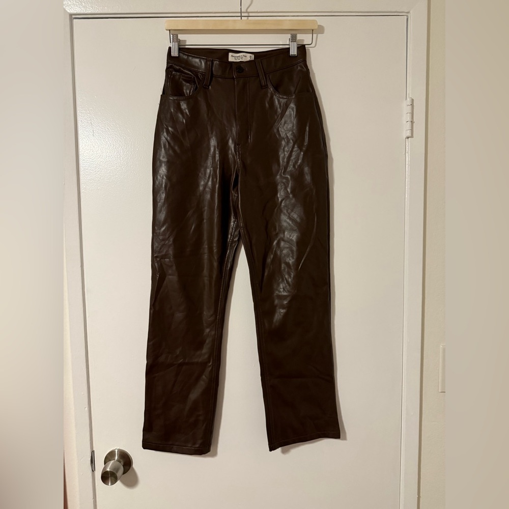 Abercrombie & Fitch Chocolate Faux Leather Pants